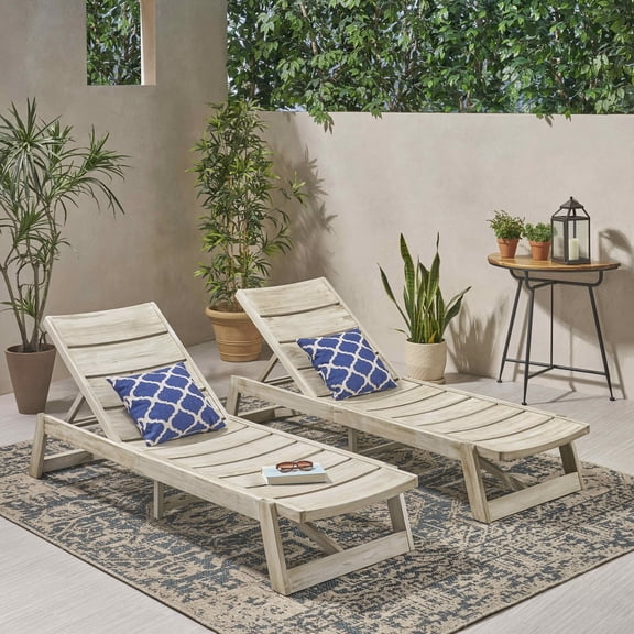 MAYEERTY Patio Lounge Chair Outdoor Chaise Lounge Outdoor Sunbathing Recliner ( SET OF 2 )