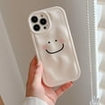 thumbnail image 2 of Cute Smile Face Meteorite Shape Glossy Soft Case  for iPhone (White,iPhone 15), 2 of 6