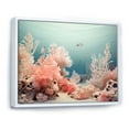 thumbnail image 2 of Designart "Pink And Azure Calm Coral Reef" Coastal Coral Under Water Floater Framed Canvas Wall Art, 2 of 5