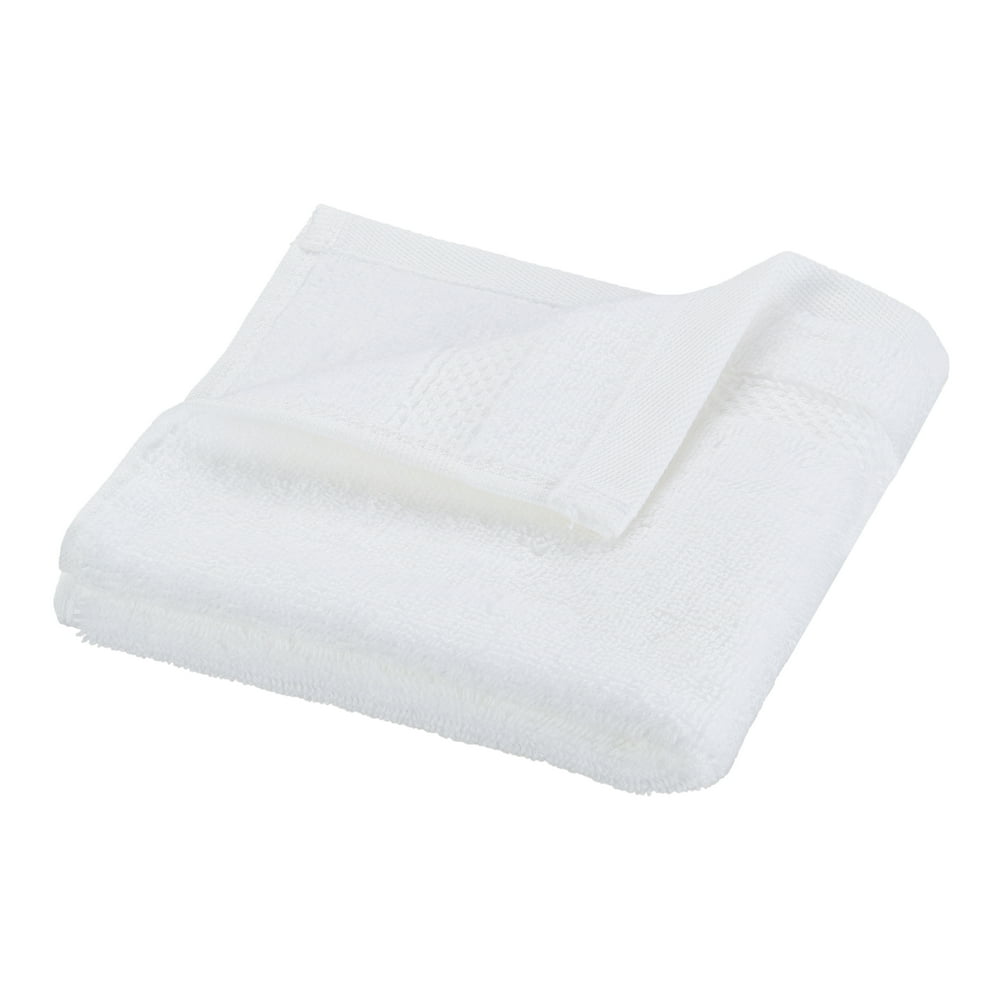 Hotel Style Turkish Cotton Bath Towel Collection, Washcloth, White 1