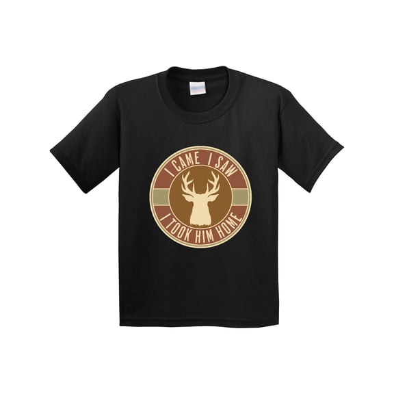 Inktastic Deer Hunting I Came I Saw I Took Him Home Youth T-Shirt