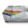 thumbnail image 3 of Pride Soft Flannel Fleece Throw Blanket, Happy Gay Pride with Hand Writing Celebration Theme LGBT Colored Paint Image Print, Cozy Plush for Indoor and Outdoor Use, 50" x 70", Multicolor, by Ambesonne, 3 of 6