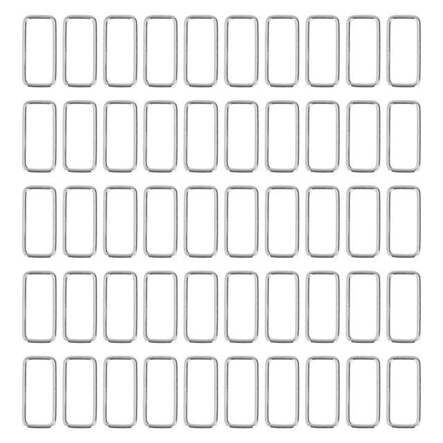 50pcs Metal Rings Durable Iron Rectangle Buckle Rings for DIY Belt Handbag Buckle Hardware Clothes Decoration2.8x38x15mm