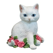 Modern Cat Figurine Resin Statue Collection for Bedroom Garden Decoration , Rose