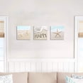 thumbnail image 3 of Seaside Scene Picture Canvas Print: Ocean Starfish on Beach Sand Artwork Painting for Wall Art for Bedroom (12" W x 12" H x 3 PCS,Multi-Sized), 3 of 6