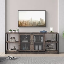Accreate Farmhouse TV Stand for 65/75 inch TV, Entertainment Center with Storage Cabinet, Industrial TV Console Cabinet with Mesh Doors, 63" Rustic TV Media Console Table for Living Room