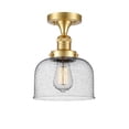 thumbnail image 1 of Innovations 517-1CH-SG-G74-L-LED X-Large Bell 1 Light Semi-Flush Mount part of the Franklin Restoration Collection, Satin Gold, 1 of 1