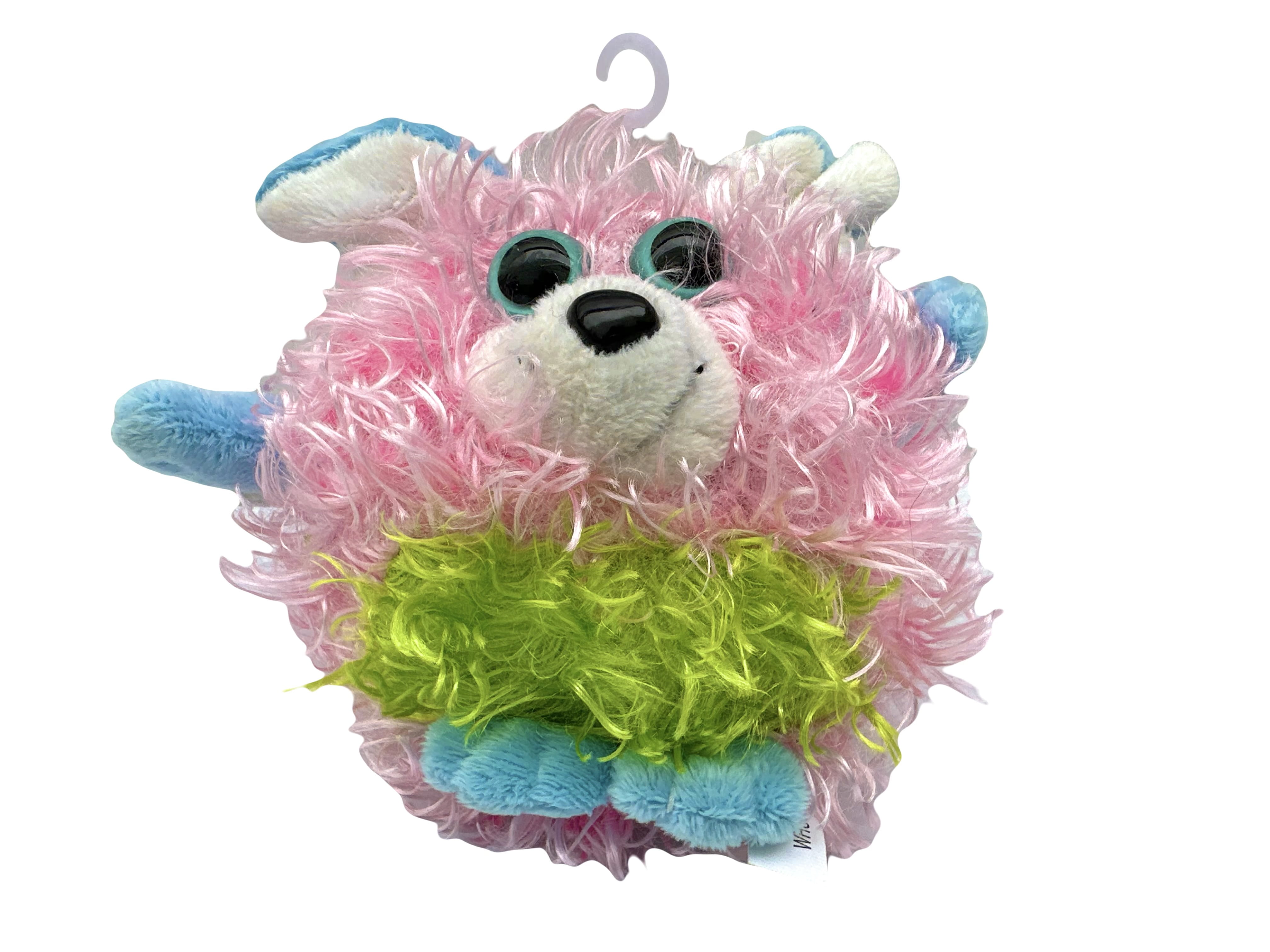 Nutty Mutts Green Blue and Pink Patched Dog Plush Toy - By Ganz