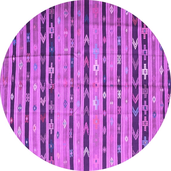 Ahgly Company Indoor Round Southwestern Purple Country Area Rugs, 8' Round