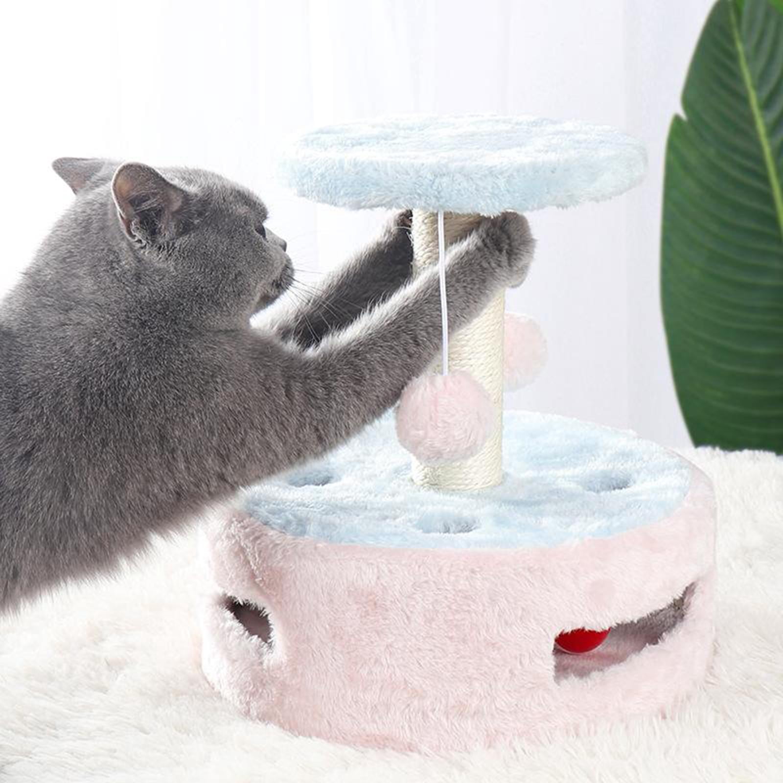 cat climbing with Natural Sisal Scratching Posts Cat Activity with Toys for Kitten Small Cats Climbing Playing