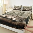thumbnail image 3 of Castle Fairy Safari Wolf Full Size Sheets for Kids Teens,Jungle Animal Bed Sheets, 3 of 7