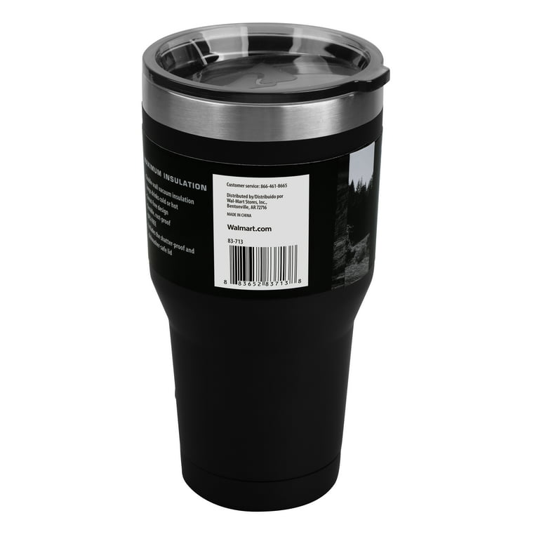 10 oz Stainless Steel Vacuum Insulated Tumbler, Built-in Sealing Silicone  Ring, Black
