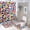 Coloryushi, variant on Colorful Dotted Circle Burst Art 4 Piece Shower Curtain Sets, with Non-Slip Rugs, Toilet Lid Cover And Bath Mat, for Bathroom Decor Set