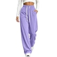 thumbnail image 2 of YuXingFu Womens Capri Pants for Women Dressy Straight Cigarette High Regular - Raw Hem Office Purple M, 2 of 8