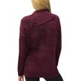 thumbnail image 2 of Matty M Womens Envelope Neck Knit Sweater Top (Wine, Medium), 2 of 2