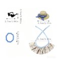 thumbnail image 3 of 7-Inch Desktop Goose Country Style Pearl Necklace Outfit Set – Mini Figurine for Office Desk, Polyester, 3 of 6