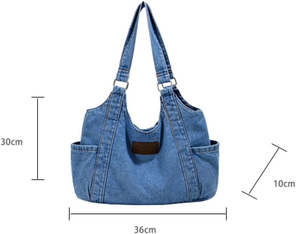 Denim Tote Bag Large Capacity Jean Purses for Women Handbags Soft Shoulder Ladies Purses 2025