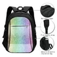 thumbnail image 3 of Pofeuu Beautiful Glitter Print Storage Laptop Backpack with USB Charging Port[Water Resistant] College Computer Bookbag Fits, 3 of 7