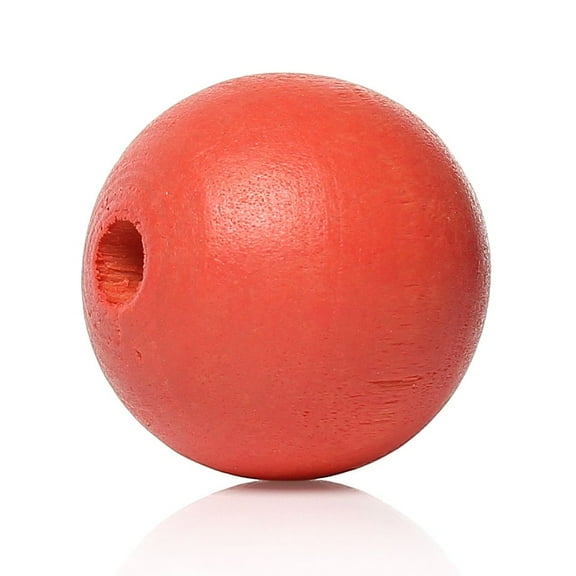 1000 Painted Watermelon Red Round Wood Beads 8mm with 2mm Hole