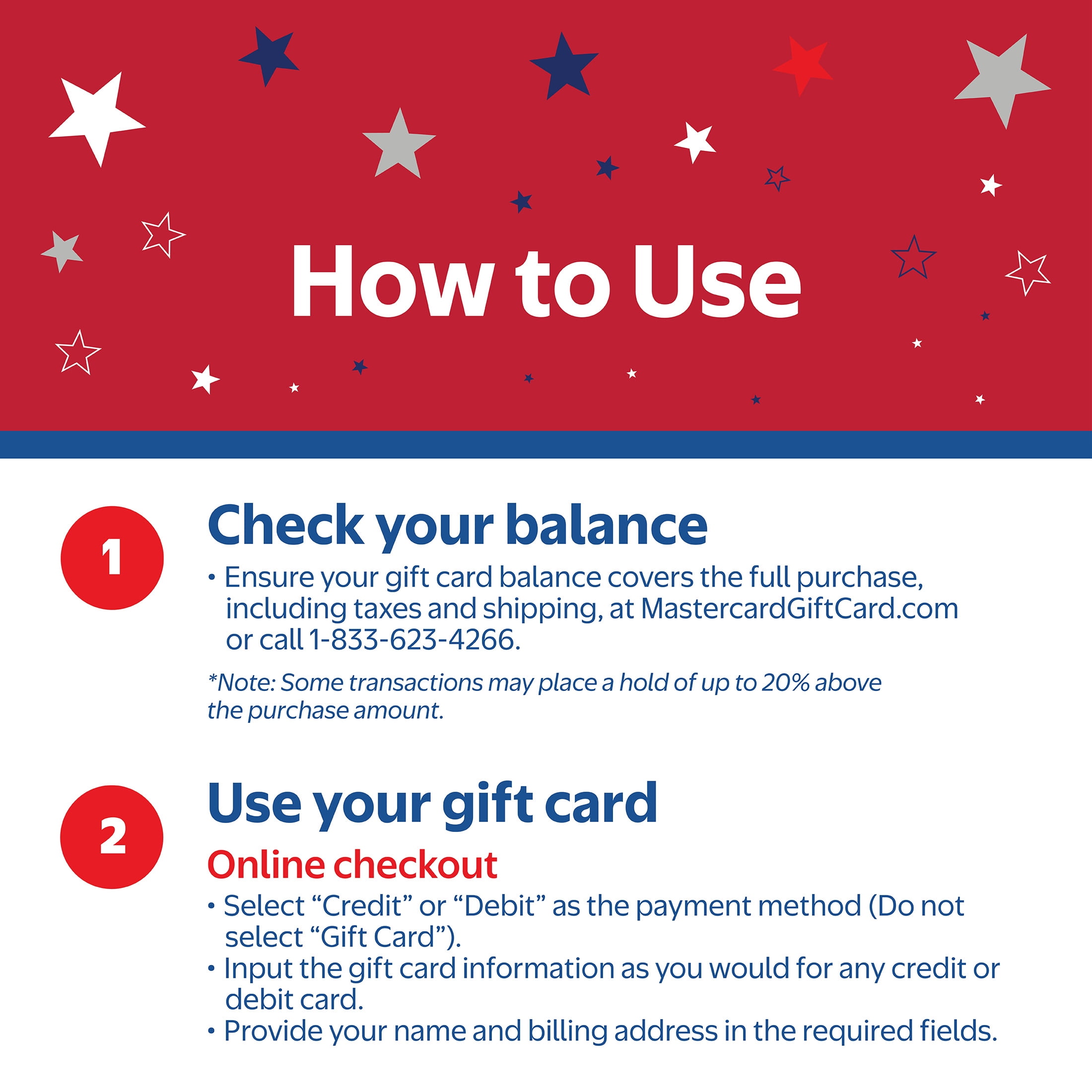 Mastercard® $50 eGift Card Patriotic Stars (Plus $4.84 Purchase Fee) [Email Delivery]