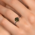 thumbnail image 5 of Gem Stone King 14K White Gold 1.80 Ct Round Checkerboard Brown Smoky Quartz Women Solitaire Engagement Ring (Size 8), 5 of 6