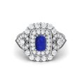 thumbnail image 2 of Bague de Mariage pour Femmes en Argent Sterling 925 en Forme de Coussin 6X4mm Lapis Cocktail, 2 of 4