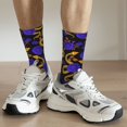 thumbnail image 6 of Xecao Golden Snake And Purple Rose Pattern Sport Socks for Women and Men Crew Socks Sporty Calf Socks Casual Socks, 6 of 6