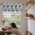 thumbnail image 6 of nqOlkjepod Blue Brown Farmhouse Short Window Curtain Valances, Summer Palm Leaf Botanical Farmhouse Rod Pocket Kitchen Valances for Living Room Bedroom Bathroom Cafe, 1 Panel - 42" x 12", 6 of 8