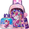 thumbnail image 2 of Unicorn Kids Backpack for Gilrs School Backpacks with Lunch Box for Elementary Kindergarten Student Cute Pink Bookbag for Girls, 2 of 4