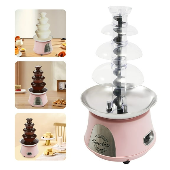 4-Tier Stainless Electric Chocolate Fountain Machine Cater Cheese Cascading Fond