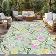 thumbnail image 2 of Sage Green Spring Floral Outdoor Rug for Patio/Deck, Non-Slip Large Area Rug 4 x 6 Ft, Elegant Farmhouse Flowers Birds Watercolor Indoor Outdoor Rugs Washable Area Rugs, Camping Rug Carpet Runner, 2 of 8
