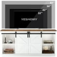thumbnail image 6 of Lacoo TV Wood Stand Sliding Barn Door Storage Farmhouse TV Cabinet and Adjustable Storage Shelves, White, 6 of 7