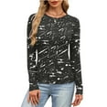 thumbnail image 4 of Cutuoiiu Women's Casual Crewneck Long Sleeve Floral Printed Stylish Prints Tunic Tops Gifts, 4 of 6