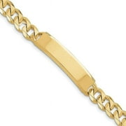 Finest Gold 14K Yellow Gold Hand-Polished Curb Link ID 8 in. Bracelet