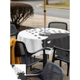 thumbnail image 4 of Cows Showering Outdoor Tablecloth - 54x54 Inch Square Dining Table Cover, Modern Abstract Art Funny Animals Waterproof Outdoor Table Cloth with Umbrella Hole & Zipper for Picnic/Patio/Party, 4 of 7