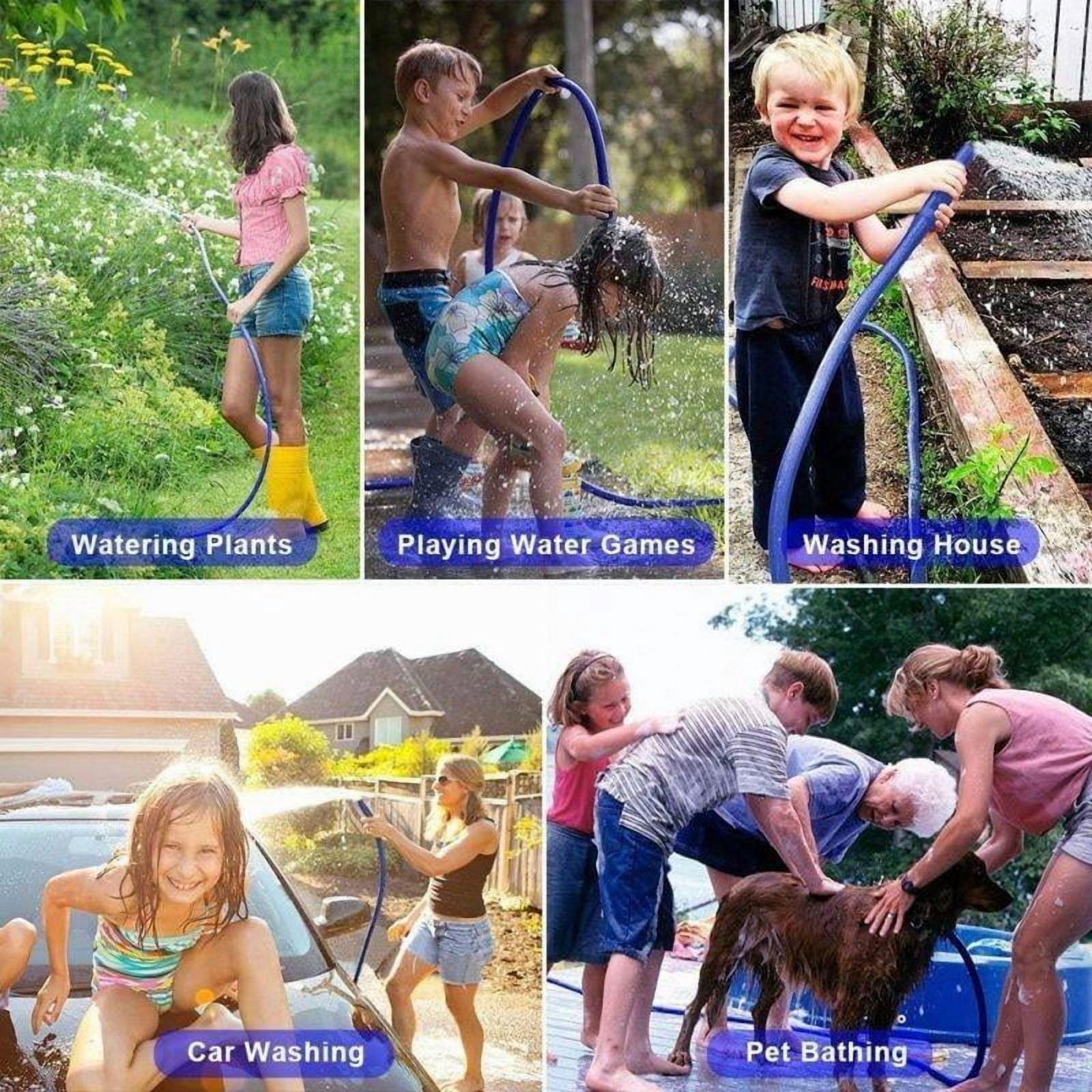 CTAnnie Garden Hose 25ft ", No Kink Garden Water Hose Equipped with a multi-function spray pattern nozzle, Flexible, Lightweight, Kink Free Hose for Yard, Outdoor