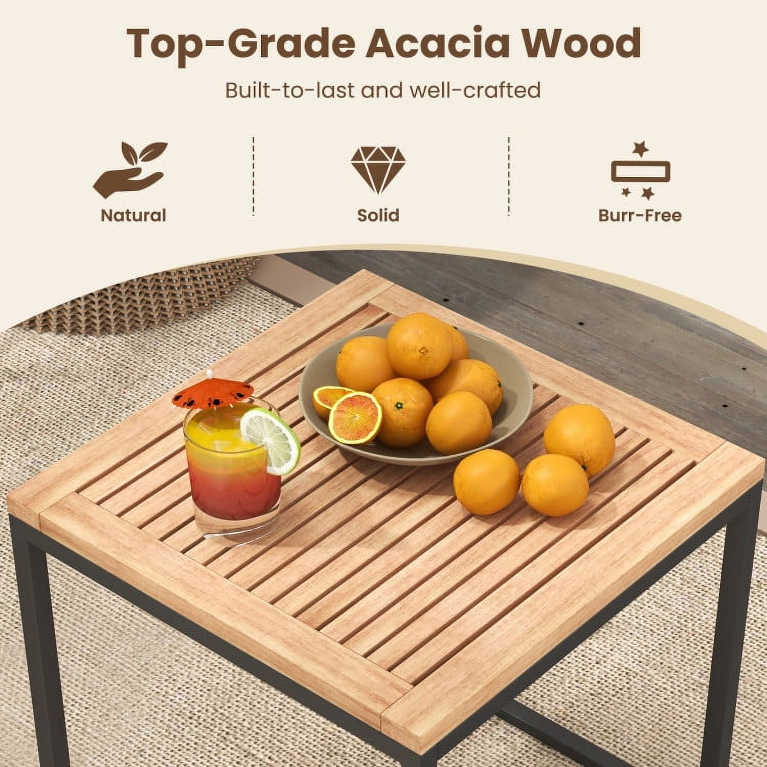 Aimee Lii 5 Pieces Patio Chair Set Acacia Wood Outdoor Sofa Set with Soft Cushions, Outdoor Patio Furniture Sets, Beige Aimee Lii 5 Pieces Patio Chair Set Acacia Wood Outdoor Sofa Set with Soft Cushions, Outdoor Patio Furniture Sets, Beige