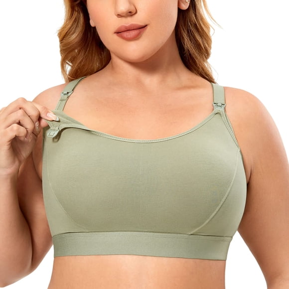 Sostén de Lactancia Gratlin Talla Grande Soporte Maternidad Gris Oliva L