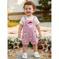 thumbnail image 3 of RUINIXCW Newborn Baby Boy Christmas Outfit Infant Boys Romper Overalls Xmas Clothes Striped Cute Embroidery Sleeveless Jumpsuit Shorts, 3 of 10