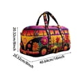thumbnail image 3 of Vintage Hippie Camper Bus Quilted Duffel Bag, Floral Printed Large Capacity Travel Weekender Bag, Bohemian Handheld Sports Everyday Travel Bag with Adjustable Shoulder Strap, 3 of 6