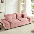 thumbnail image 2 of Dinosisco 84"L Deep Seat Sofa, Corduroy Upholstered Sleeper Couch for Living Room, Pink, 2 of 8