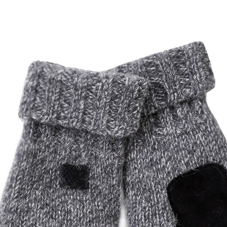 Winter Gloves for Men & Women Fingerless Mittens Wool Gloves Flap