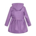thumbnail image 2 of Generic Clearance Children's Jackets Casual Fall Toddler Kids Girls Boys Button Soild Jacket Coat Long Sleeve Hooded Thicken Outerwear Windbreaker for Fashion Breathable (6-7 Years,Purple), 2 of 3