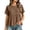 Brown, variant on Babysbule Women's Crew Neck Ruffle Hem Short Sleeve Relaxed Fit Casual Blouse Everyday Basic Top