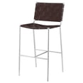 thumbnail image 4 of Adelaide Upholstered Pub Height Bar Stool Brown and Chrome, 4 of 12