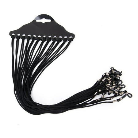 

12pcs Nylon Eyeglass/Spectacle/Sunglass/Eyewear Cord Holder Neck String (Black)