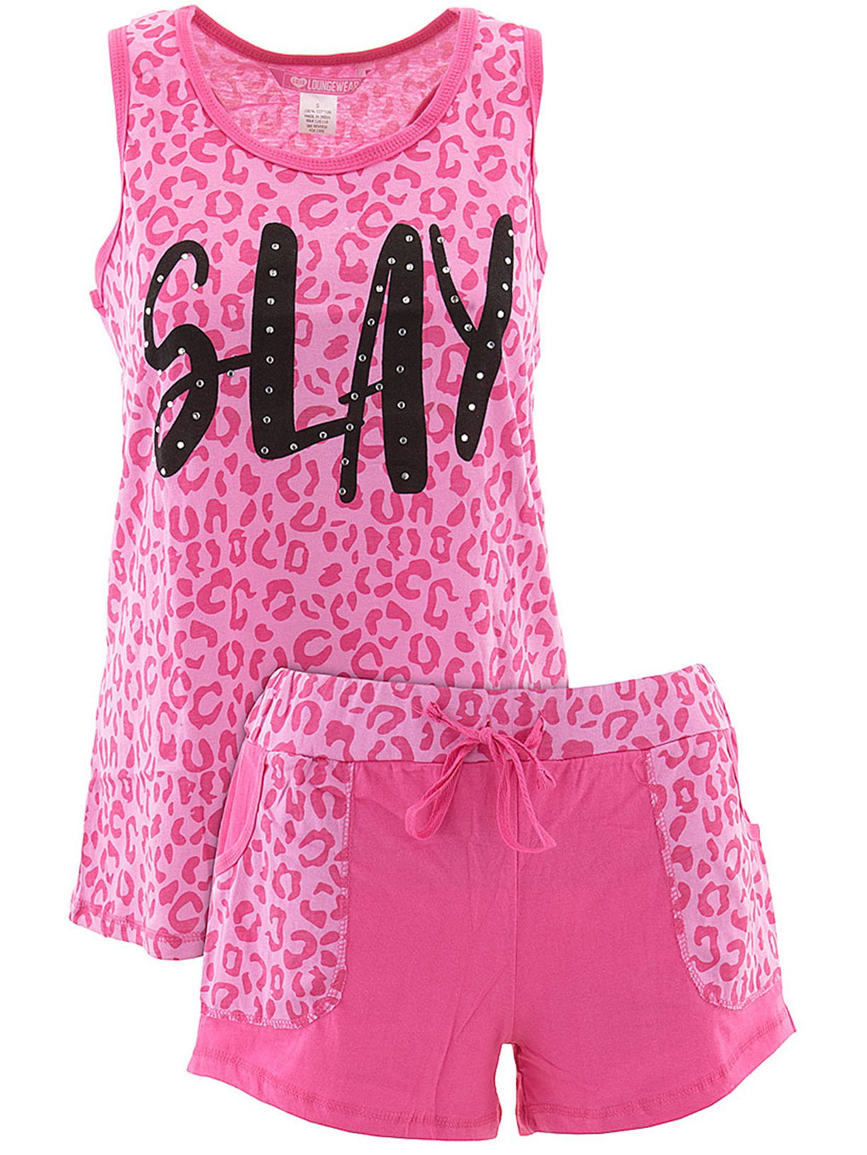 Love Loungewear - Love Loungewear Juniors Slay Pink Leopard Print ...