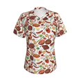 thumbnail image 5 of Zufioo Cooking Bbq Print Women's Classic V-neck T-shirt, V-neck Short-sleeved Tops Home Wear, Suitable for Daily Life, Work, Outdoors-Medium, 5 of 8