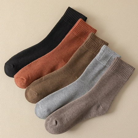 

5Pairs Thick & Warm Winter Socks Thermal Snow Crew Length Socks Women‘s Stockings & Hosiery