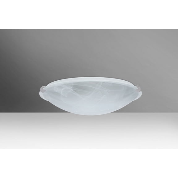 968252-LED-SN-Besa Lighting-Trio 12-One Light Flush Mount-11.88 Inches Wide by 3.75 Inches High-Satin Nickel Finish-Marble Glass Color-LED Lamping